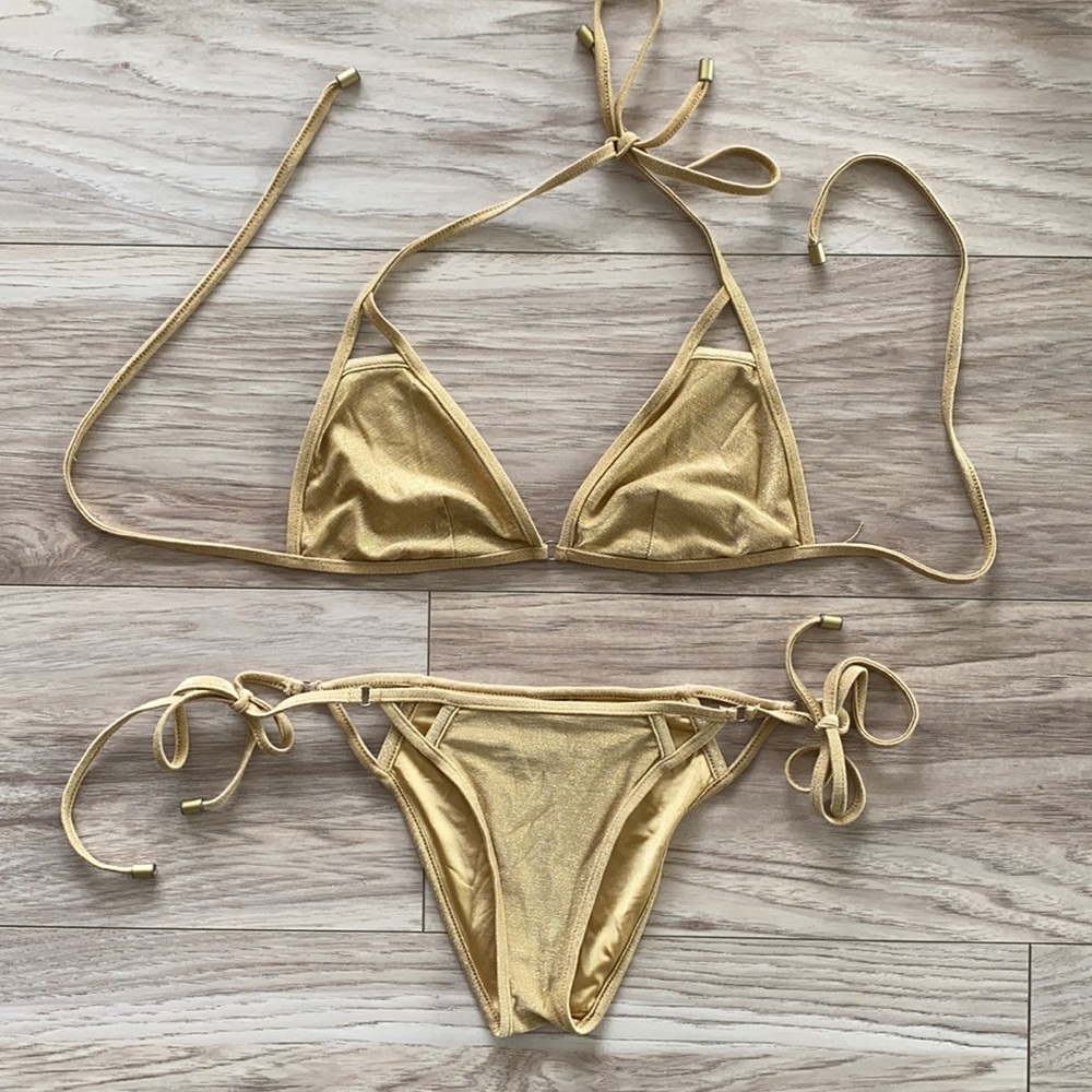 Vitamin A Gold Bikini Set Size Small